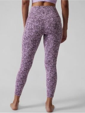 Athleta Salutation Stash II 7/8 Tight Lavender Flower Marbled Leggings